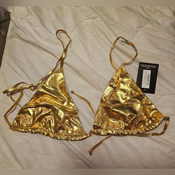 2 PC PRETTY LITTLE THING XL-16 , Golden Hour Princess Bikini, Plus Size - Picture 3 of 8